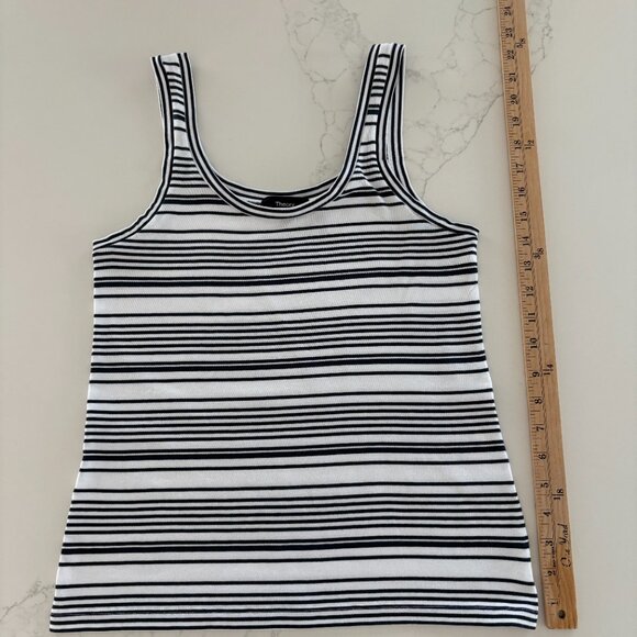 New Condition Small Theory Dark Navy White Striped Bram Tank - Picture 7 of 7